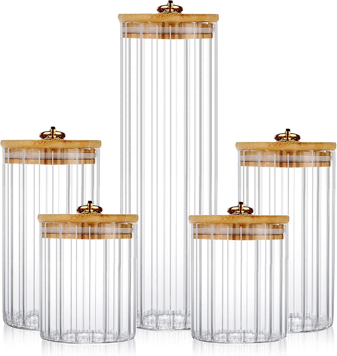 Home Decor Kitchen - Glass Storage Jars Set of 5,