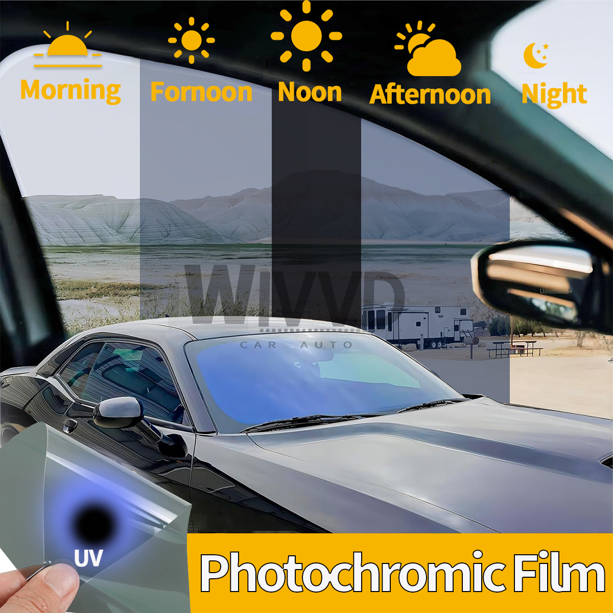 Home Decor Window Blinds - Solar Tint Photochromic Film Color Change