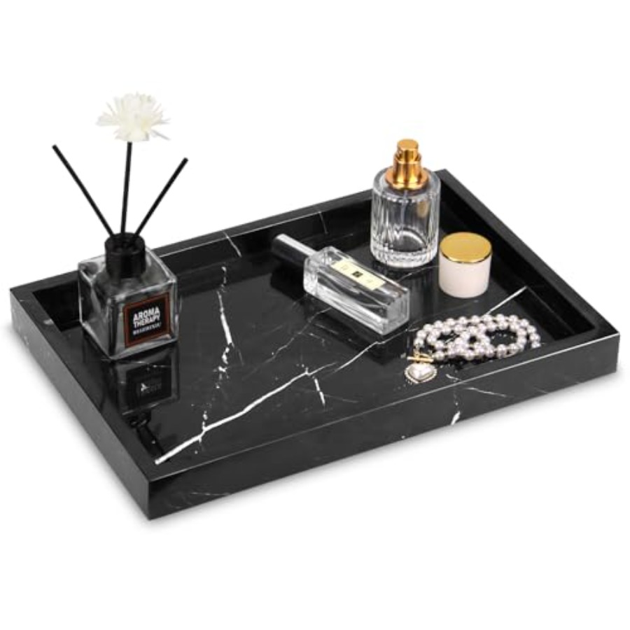 Home Decor Kitchen - Marble Bathroom Vanity Tray, Natural Luxury