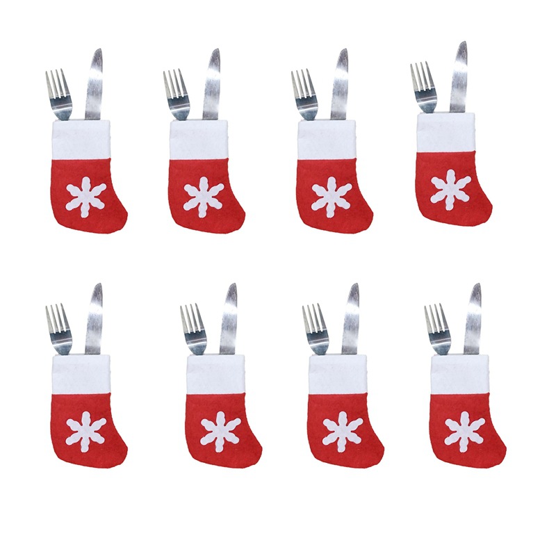 Home Decor On Sale - Christmas Decoration Snowflake Stockings, Cutlery Pockets,