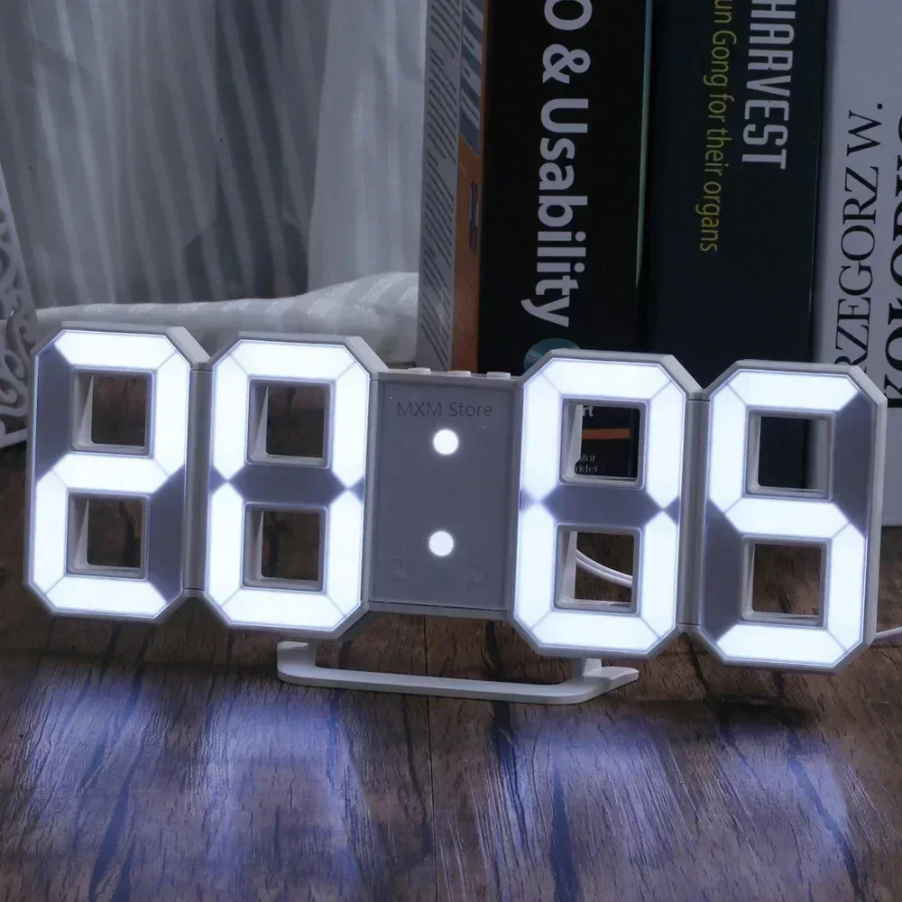 Home Decor Aesthetic Pinterest - 3D LED Digital Clock Wall Decoration