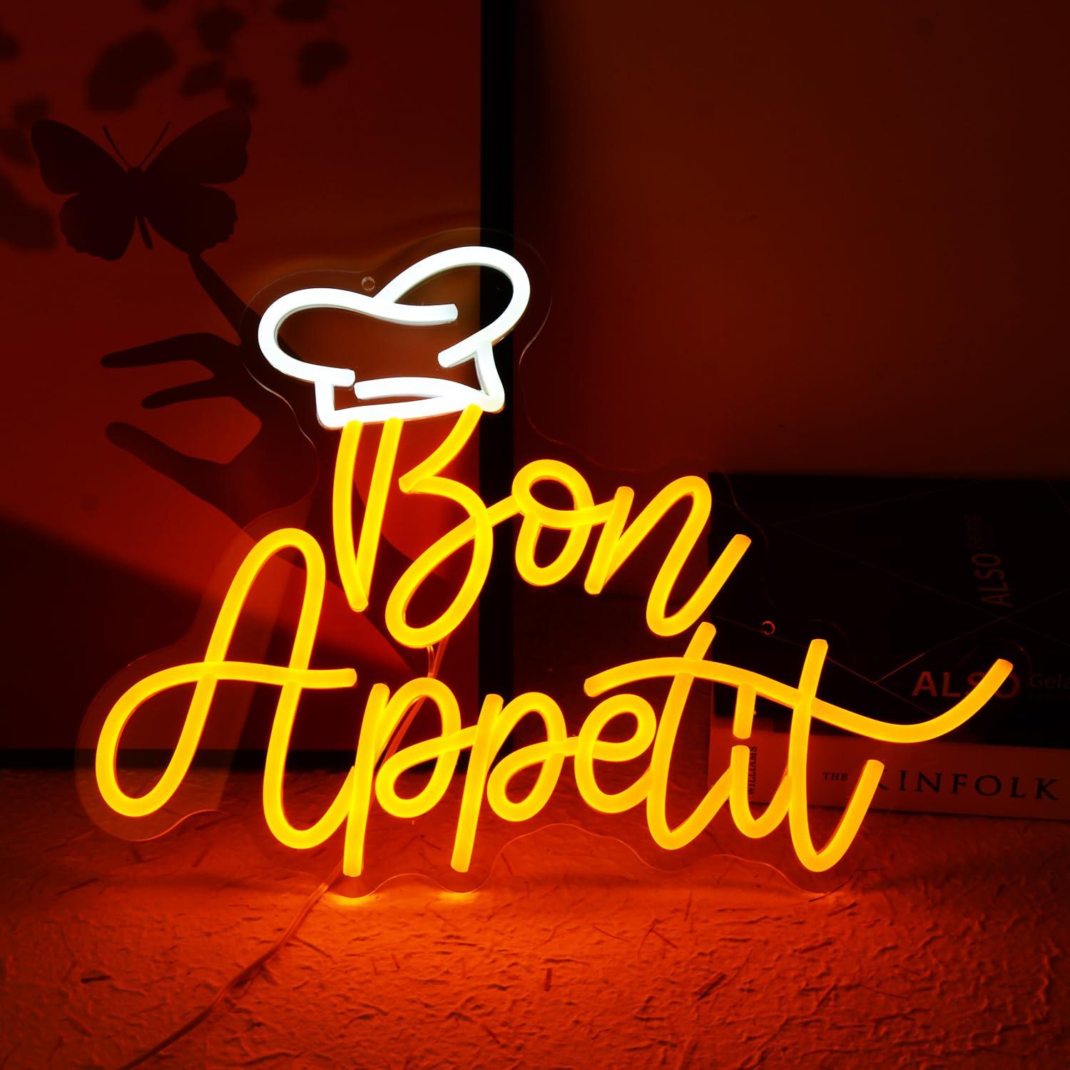 Home Decor Kitchen - Bon Appetit Chef Hat Neon Sign