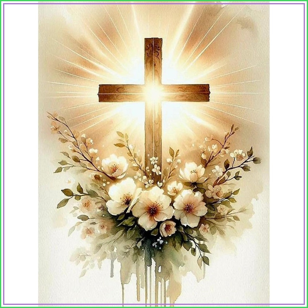 Home Decor Jesus - Religious Cross Diamond Art Kits for