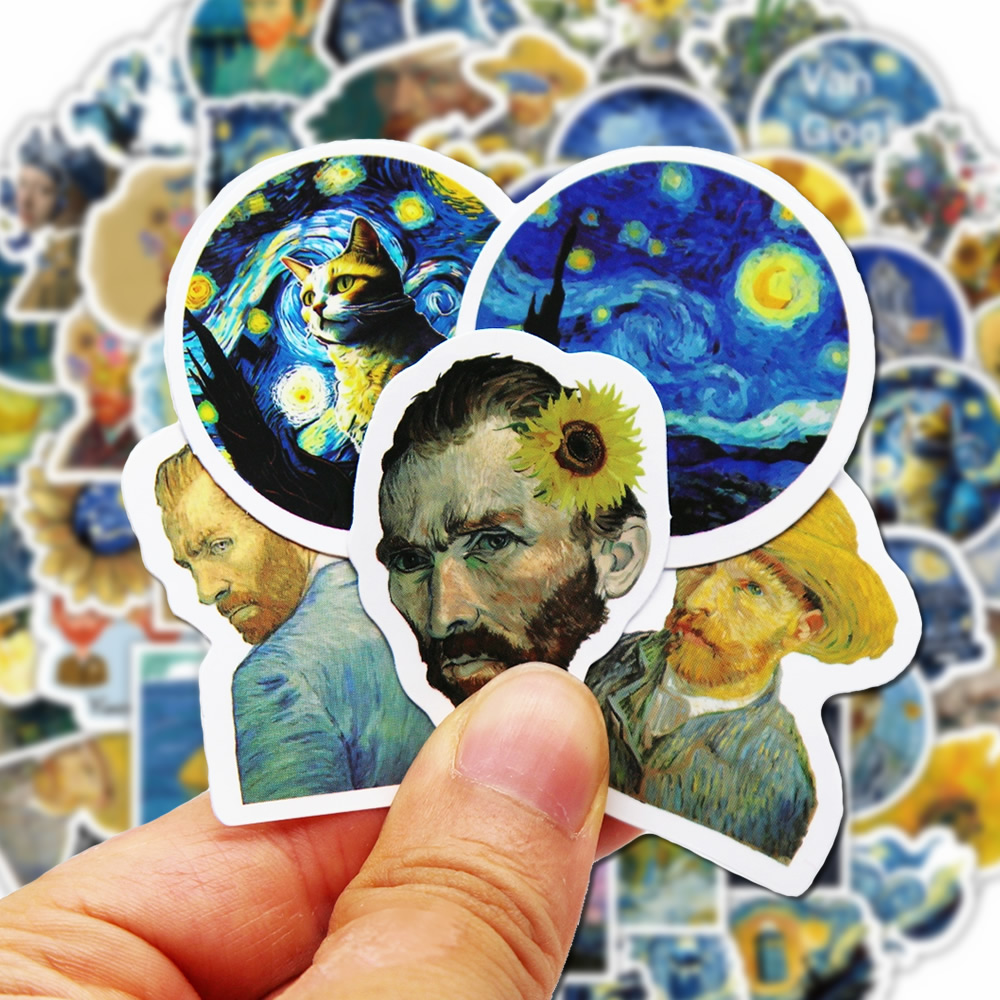 100Pcs Van Gogh Cute Stickers  - Home Decor On Sale 리뷰 및 가격