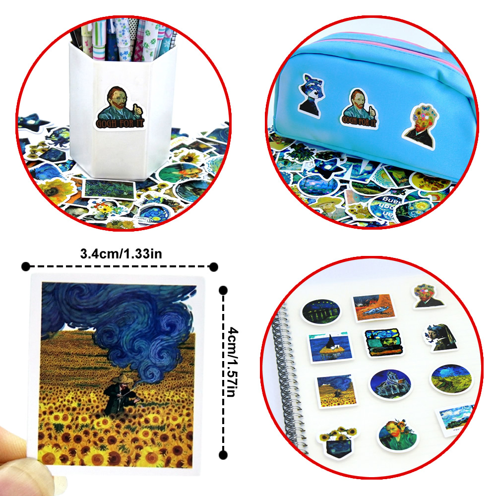 100Pcs Van Gogh Cute Stickers  - Home Decor On Sale 리뷰 및 가격