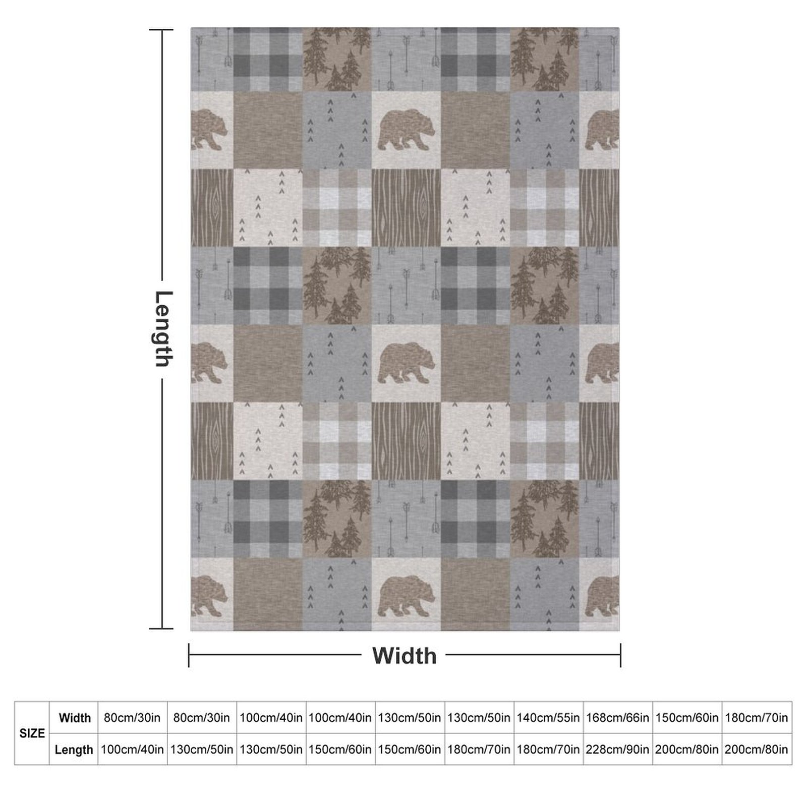 Bear Patchwork - Rustic Neutra - Neutral Throw Blanket 리뷰 및 가격