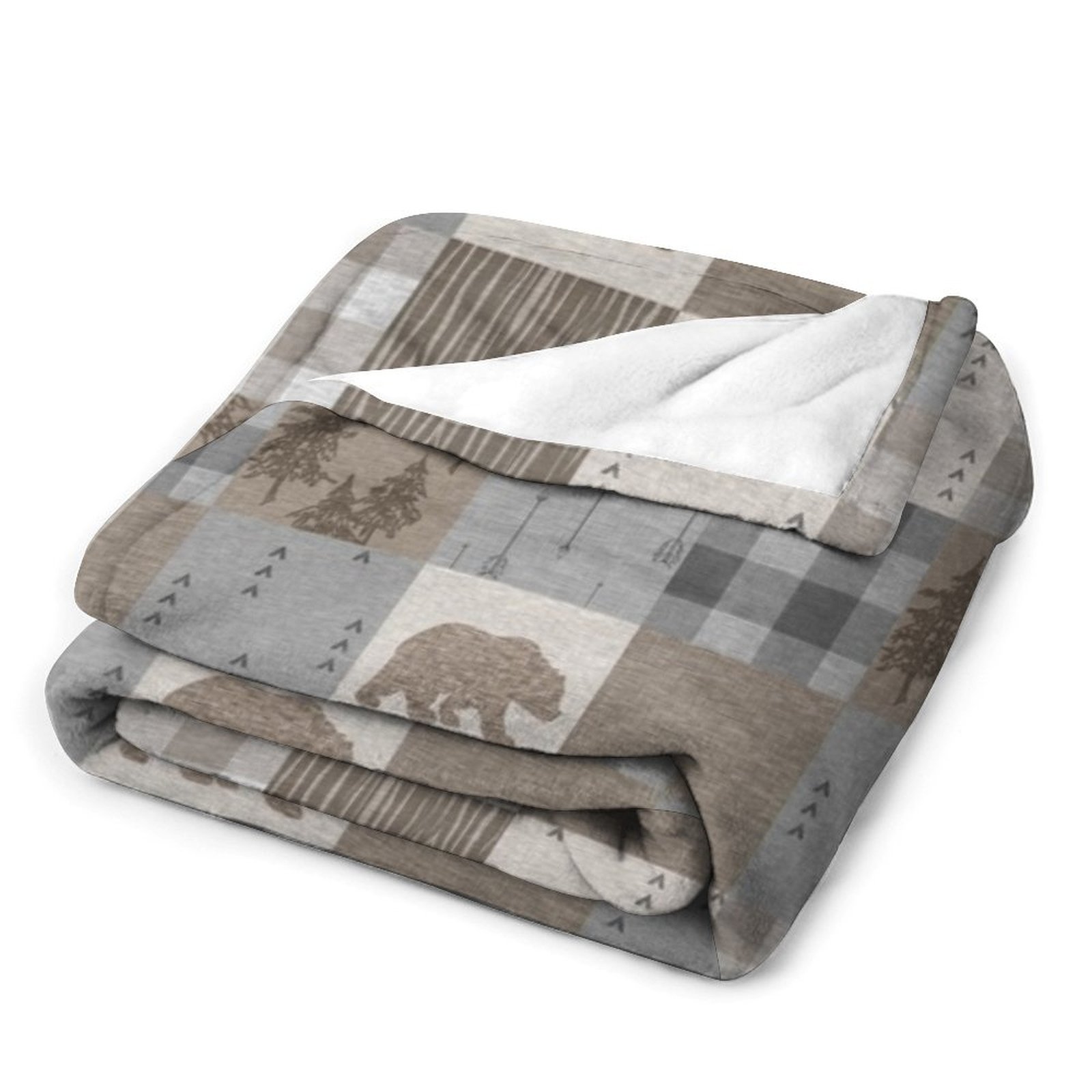 Bear Patchwork - Rustic Neutra - Neutral Throw Blanket 리뷰 및 가격