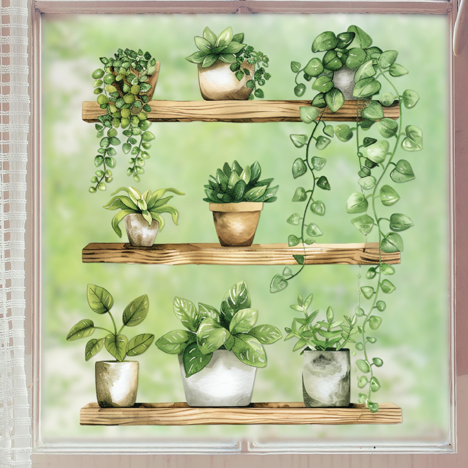 1pc Green Plant Potted Cute Ca - Home Decor Window Blinds 리뷰 및 가격