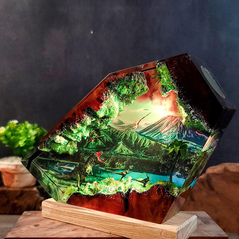 Table Resin Lamp Dinosaur Figu - Home Decor Zen 리뷰 및 가격