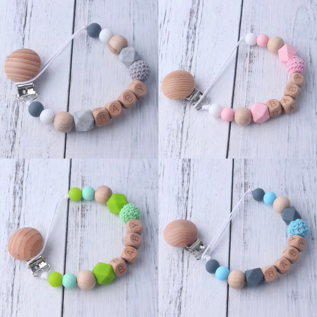 Baby Pacifier Clip with Wooden - Wooden Letter Sign 리뷰 및 가격