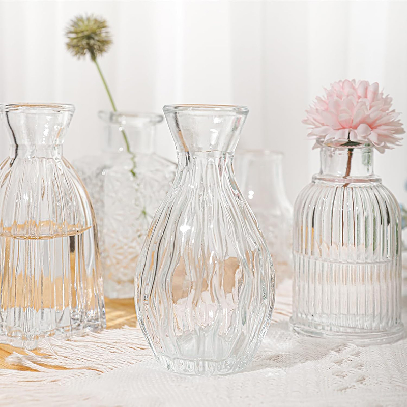 Nordic Embossed Transparent Gl - Glass Vase Nordic 리뷰 및 가격