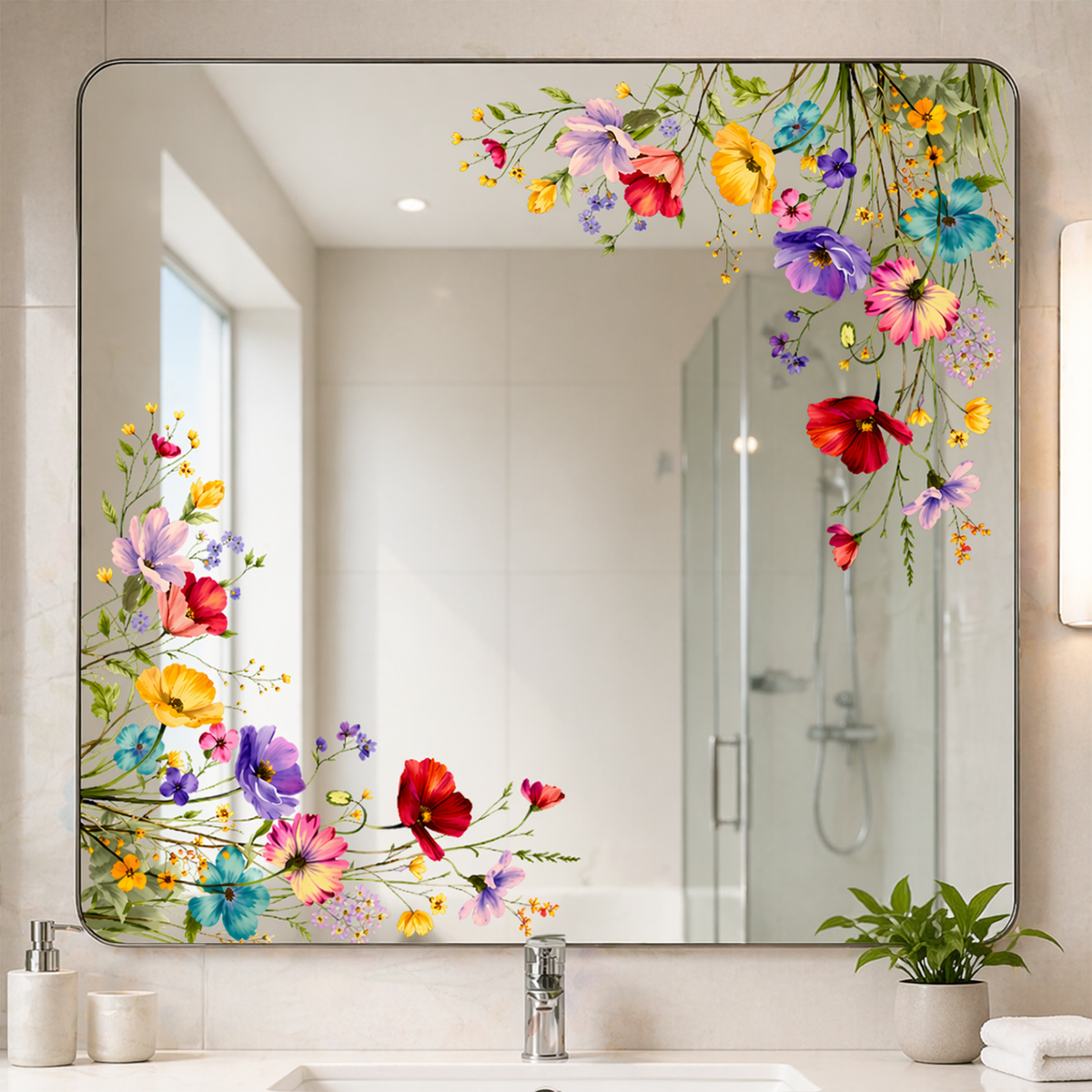 Watercolor Flower Mirror Wall  - Home Decor Aesthetic Pinterest 리뷰 및 가격