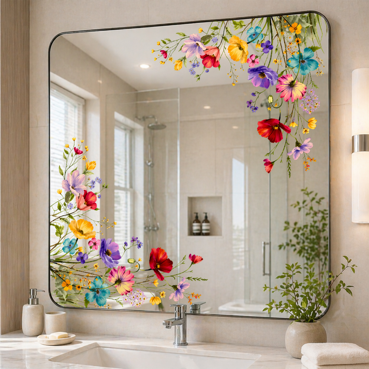 Watercolor Flower Mirror Wall  - Home Decor Aesthetic Pinterest 리뷰 및 가격