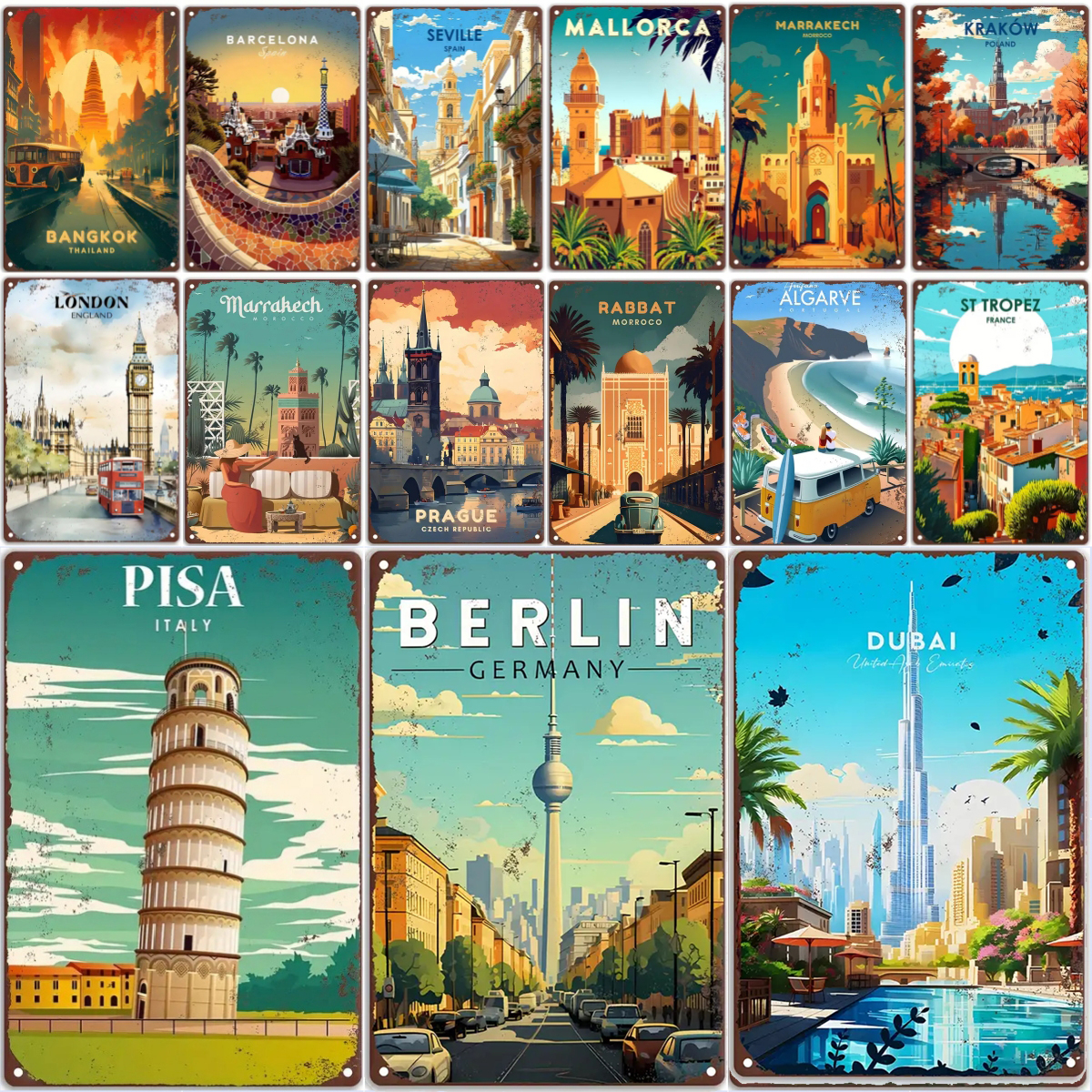 Vintage Travel Round The World - Home Decor Dubai 리뷰 및 가격