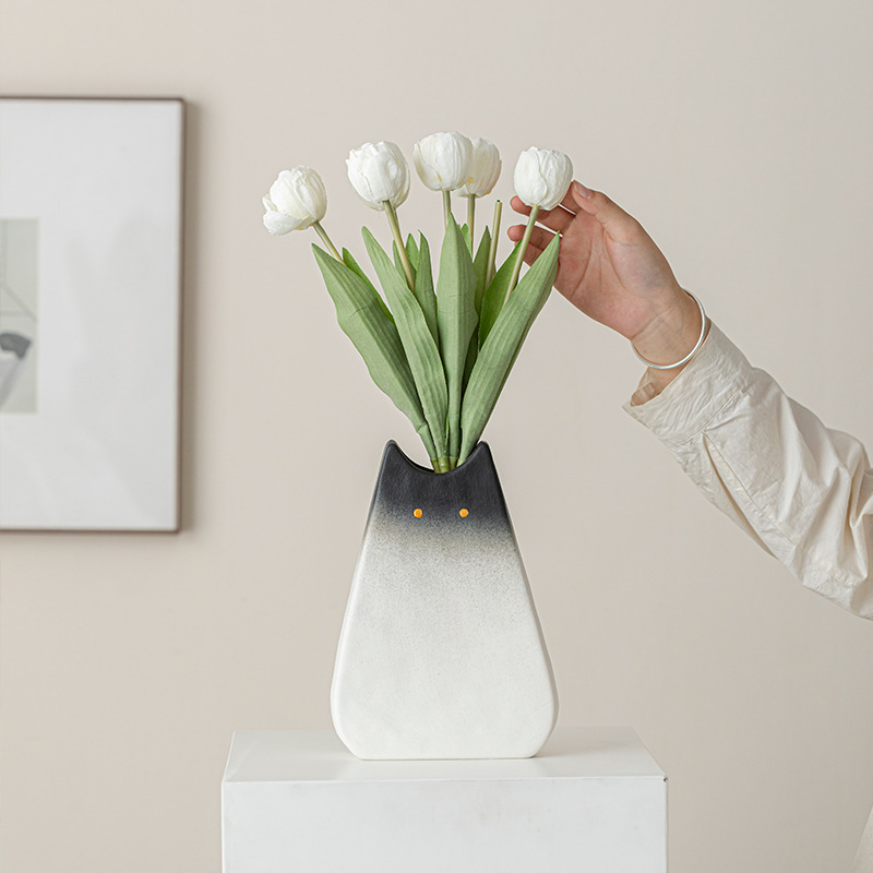 Cute cat-like ceramic vase, No - Glass Vase Nordic 리뷰 및 가격