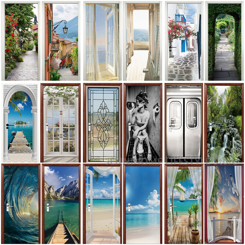 3D Landscape Door Stickers Rem - Home Decor On Sale 리뷰 및 가격