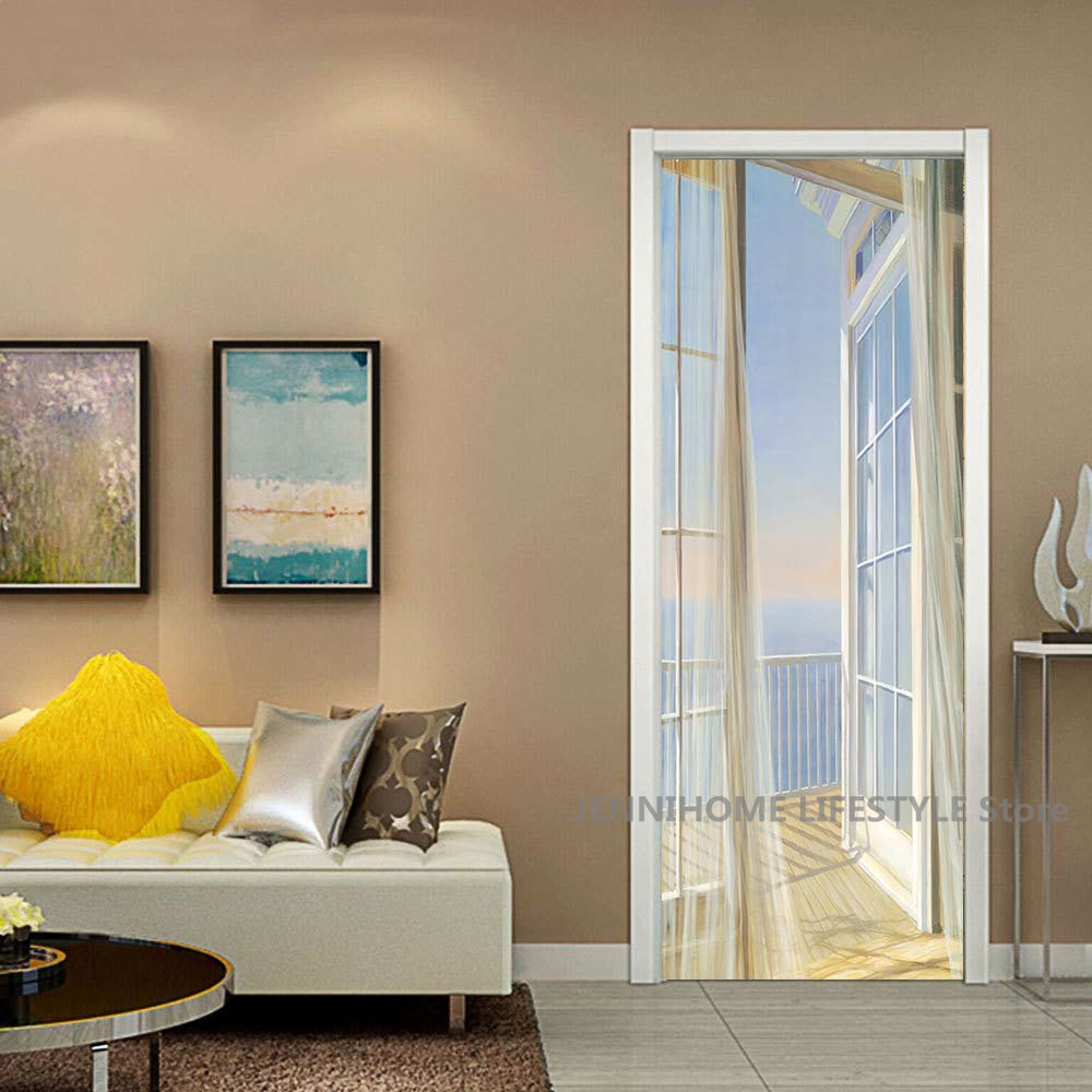 3D Landscape Door Stickers Rem - Home Decor On Sale 리뷰 및 가격