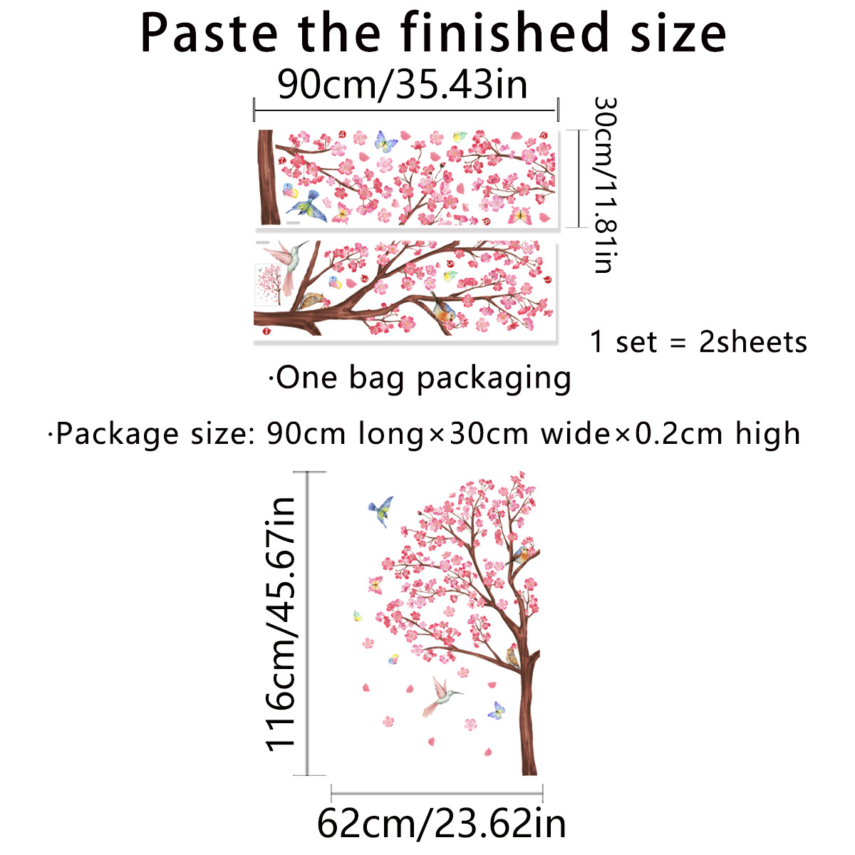 Watercolour Bird Flower Wall S - Home Decor Aesthetic Pinterest 리뷰 및 가격
