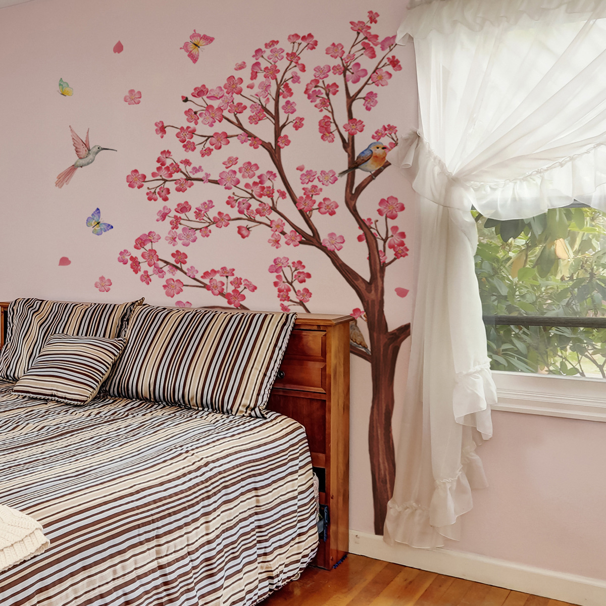Watercolour Bird Flower Wall S - Home Decor Aesthetic Pinterest 리뷰 및 가격