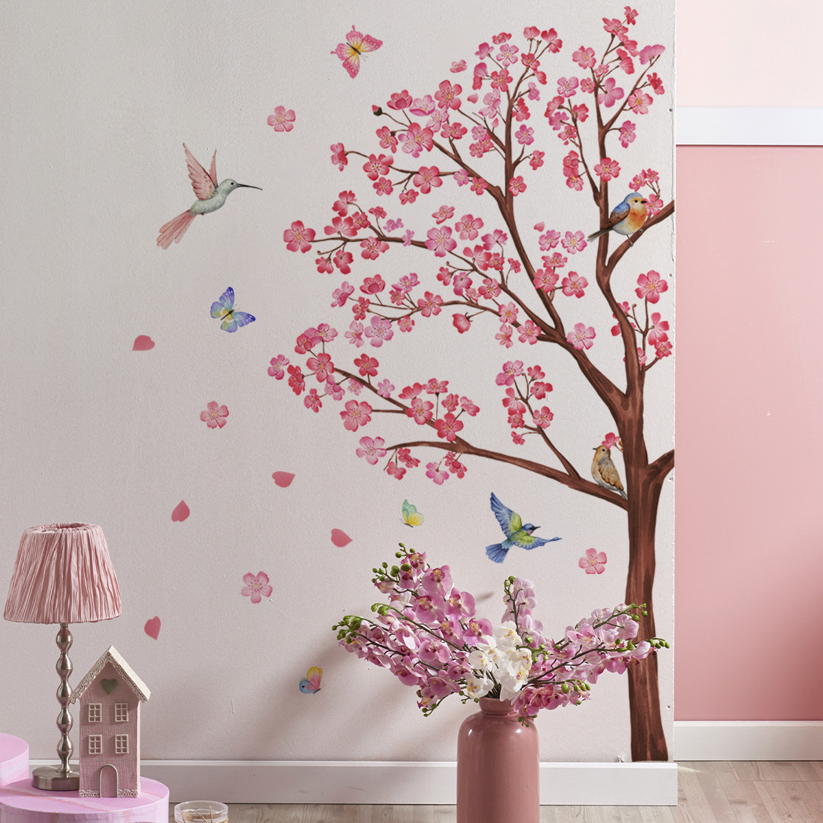 Watercolour Bird Flower Wall S - Home Decor Aesthetic Pinterest 리뷰 및 가격