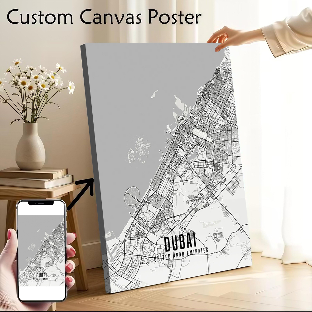UAE Dubai City Map Poster Canv - Home Decor Dubai 리뷰 및 가격