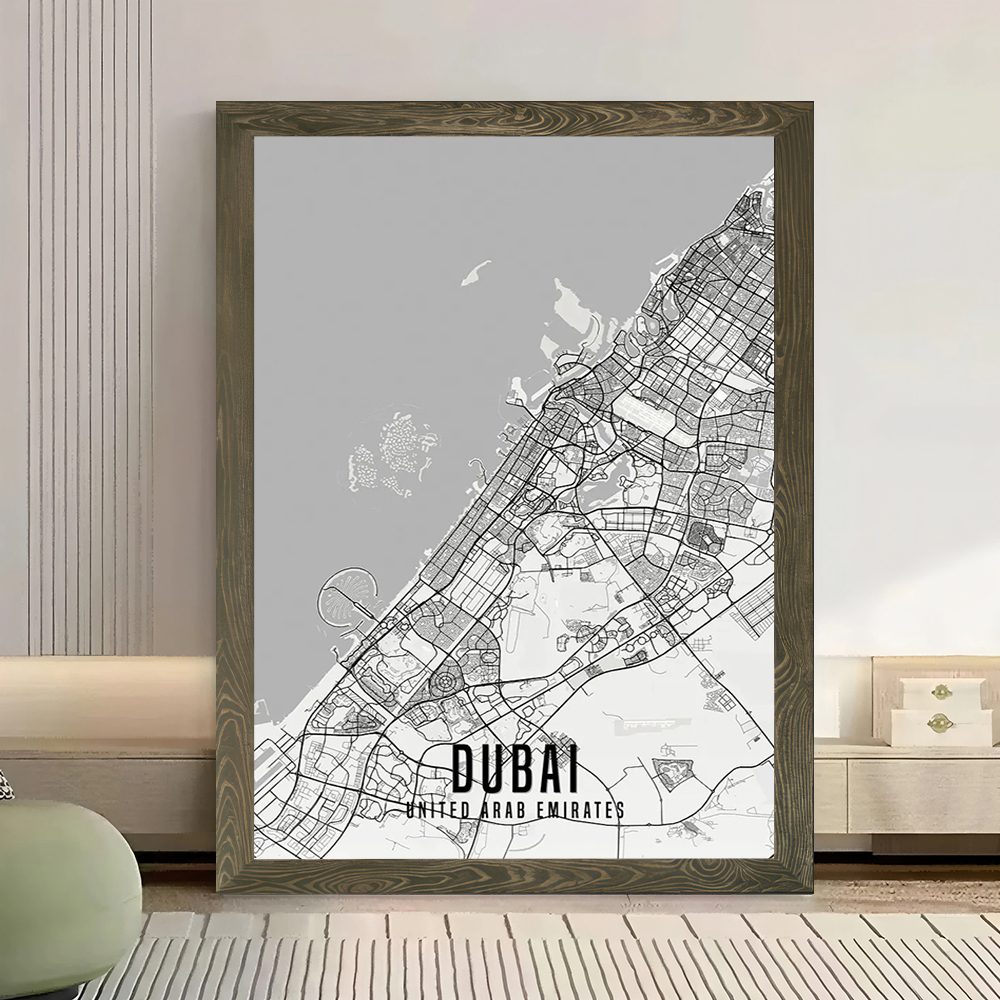 UAE Dubai City Map Poster Canv - Home Decor Dubai 리뷰 및 가격