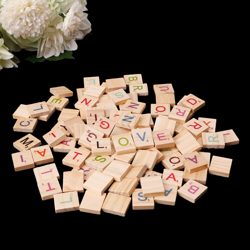 100PCS Wooden Tiles Colorful L - Wooden Letter Sign 리뷰 및 가격