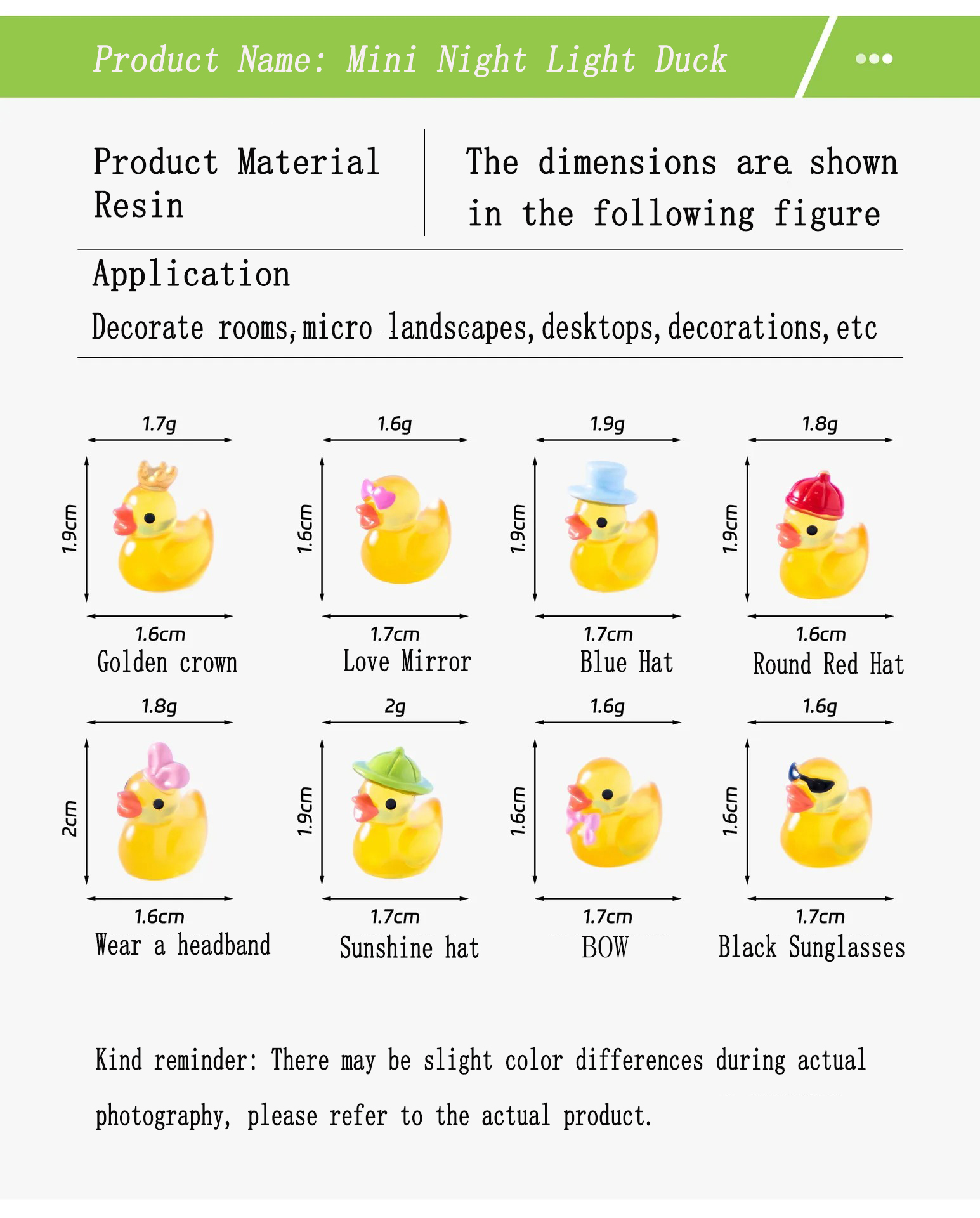10/20/50pcs Luminous Mini Duck - Home Decor Aesthetic Pinterest 리뷰 및 가격