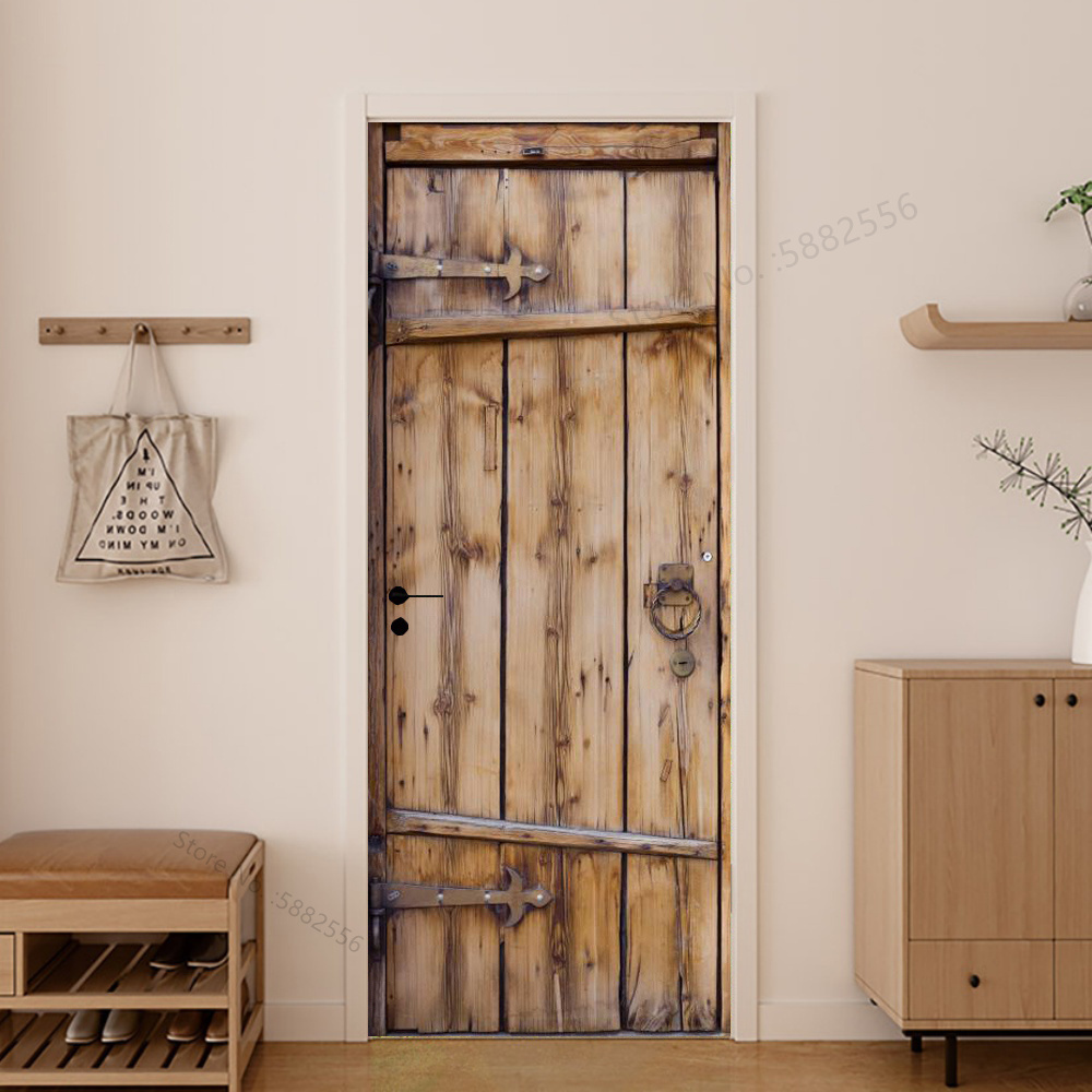 Imitation Wood Door Sticker Re - Home Decor On Sale 리뷰 및 가격
