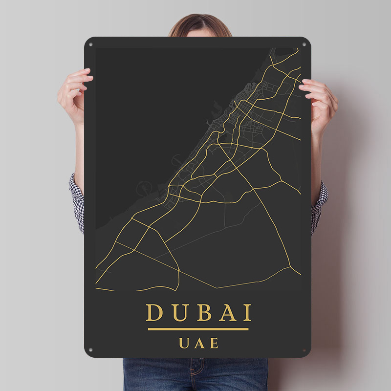 Dubai UAE Map Art Printed Post - Home Decor Dubai 리뷰 및 가격
