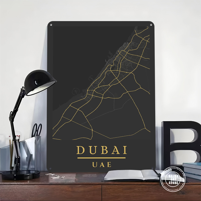 Dubai UAE Map Art Printed Post - Home Decor Dubai 리뷰 및 가격