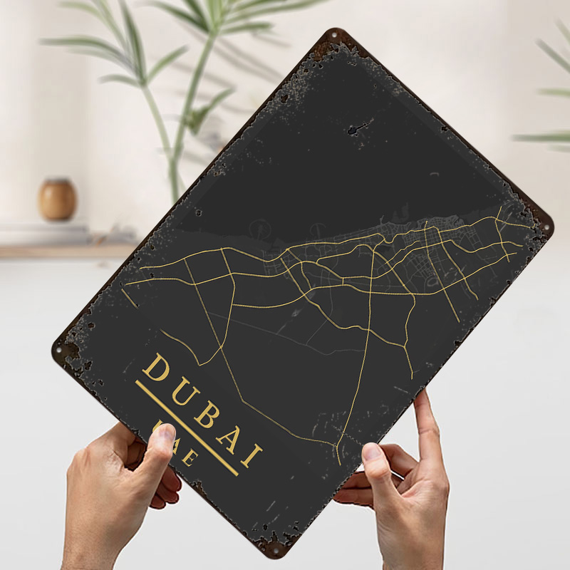 Dubai UAE Map Art Printed Post - Home Decor Dubai 리뷰 및 가격