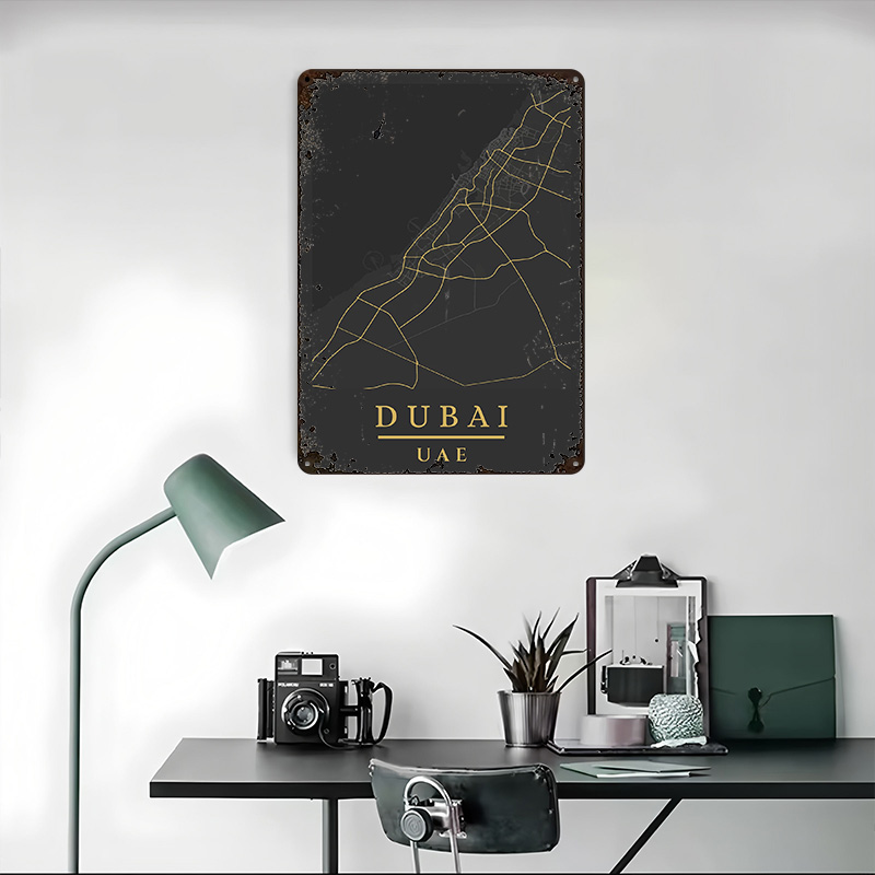 Dubai UAE Map Art Printed Post - Home Decor Dubai 리뷰 및 가격