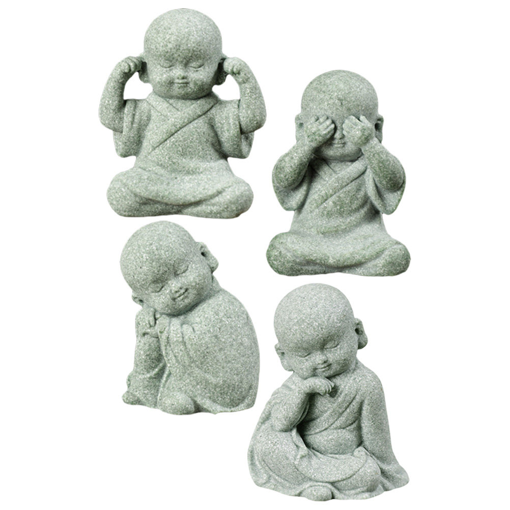 4Pcs Small Zen Monk Statue Sto - Home Decor Zen 리뷰 및 가격