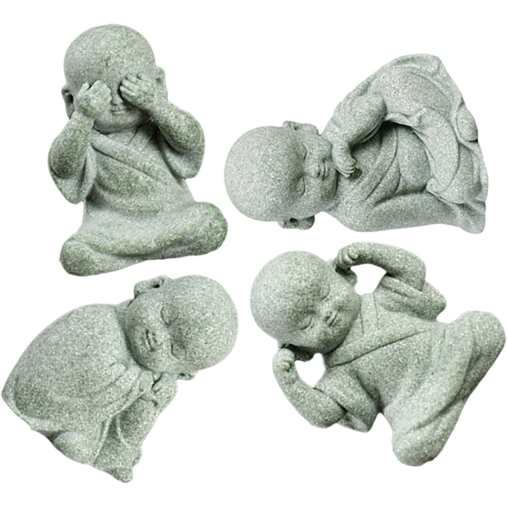 4Pcs Small Zen Monk Statue Sto - Home Decor Zen 리뷰 및 가격