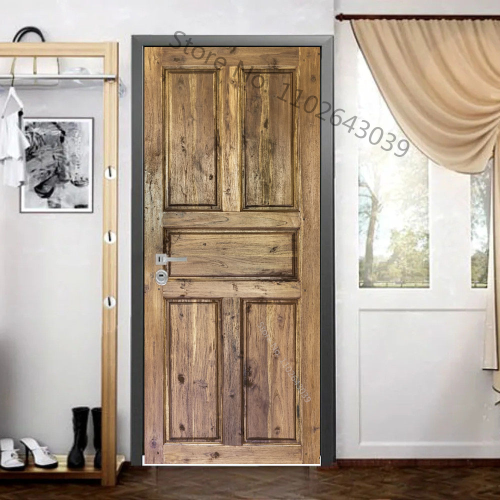 Imitation Wood Doors Sticker R - Home Decor On Sale 리뷰 및 가격