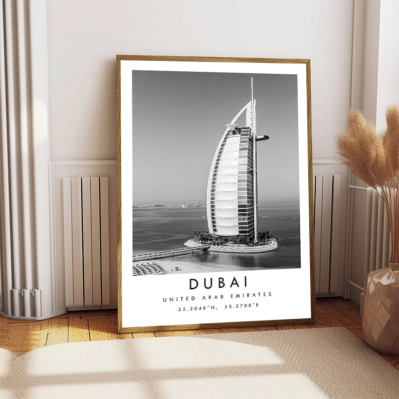 Black White Travel City Poster - Home Decor Dubai 리뷰 및 가격