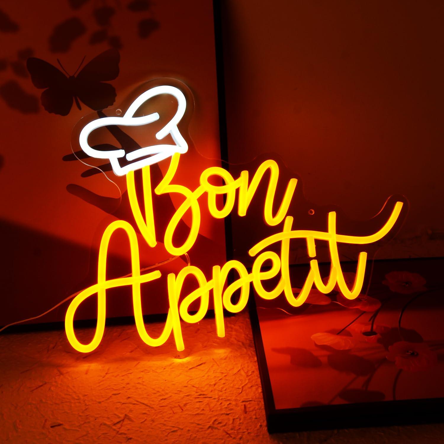 Bon Appetit Chef Hat Neon Sign - Home Decor Kitchen 리뷰 및 가격