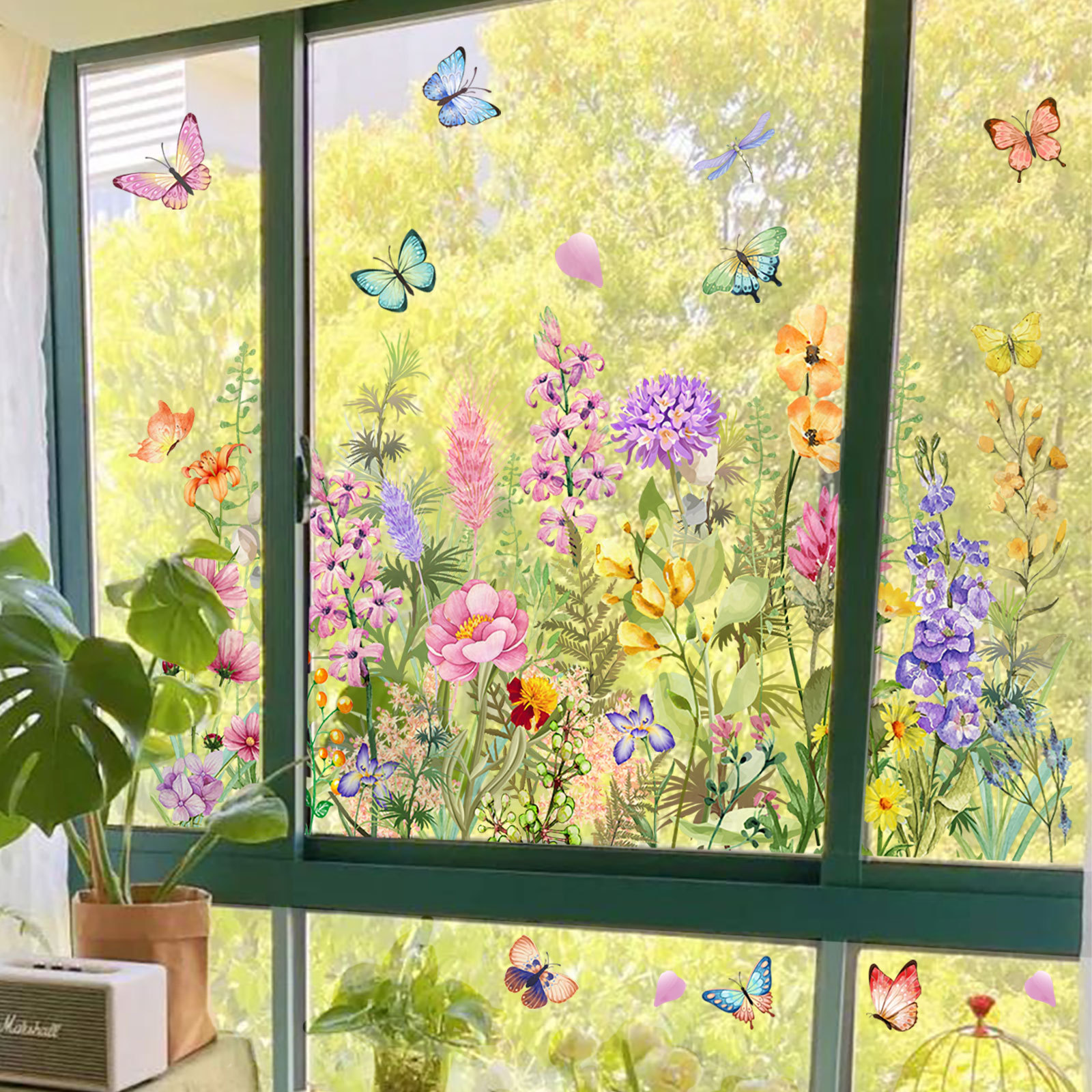 Watercolor Colored Flowers But - Home Decor Window Blinds 리뷰 및 가격