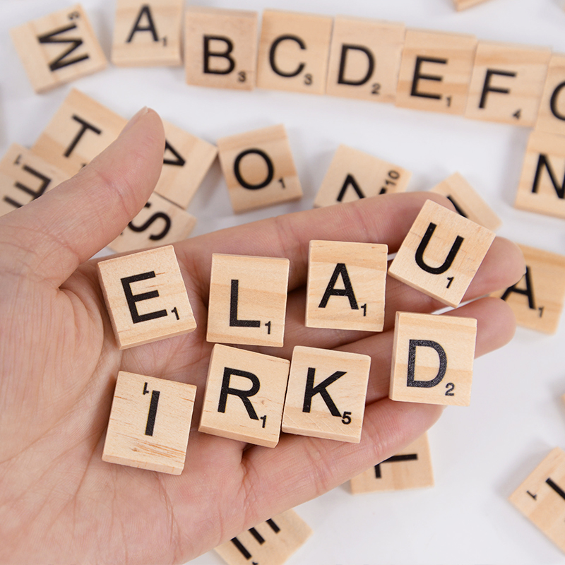100Pcs Wood Tiles Letter Alpha - Wooden Letter Sign 리뷰 및 가격