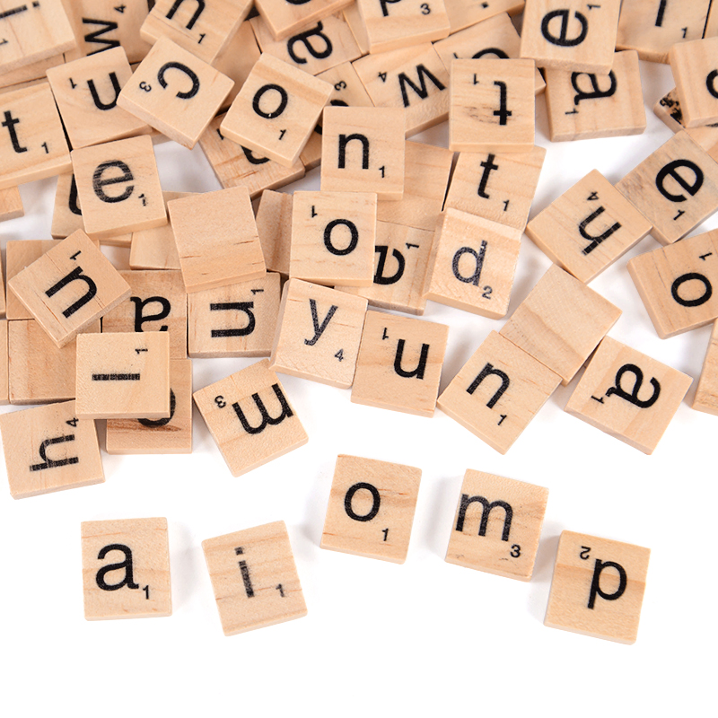 100Pcs Wood Tiles Letter Alpha - Wooden Letter Sign 리뷰 및 가격