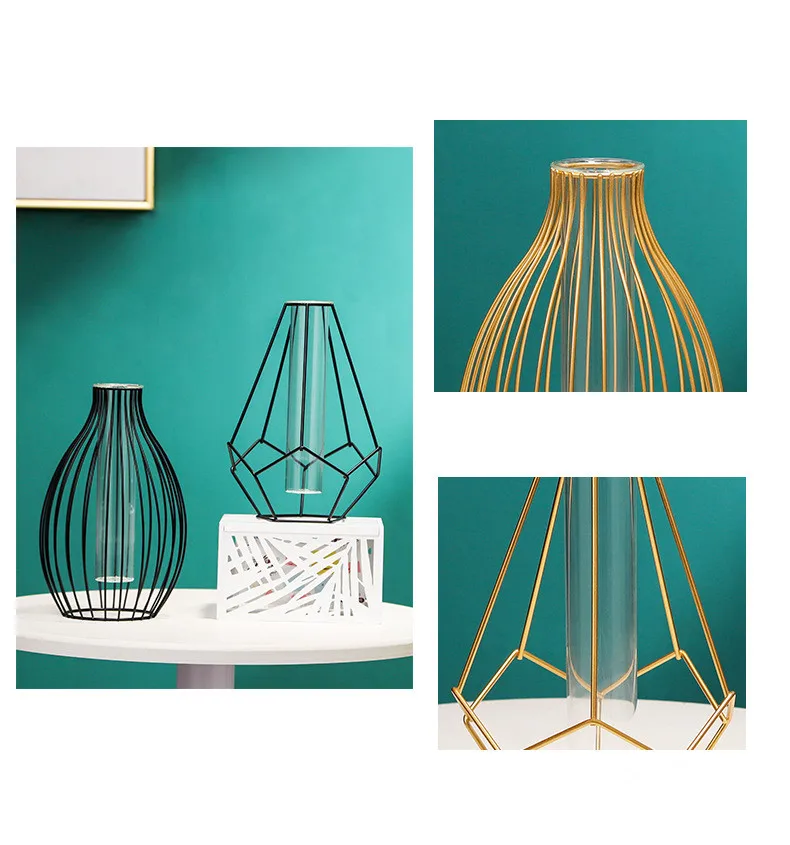 Nordic Simple Golden Glass Vas - Glass Vase Nordic 리뷰 및 가격