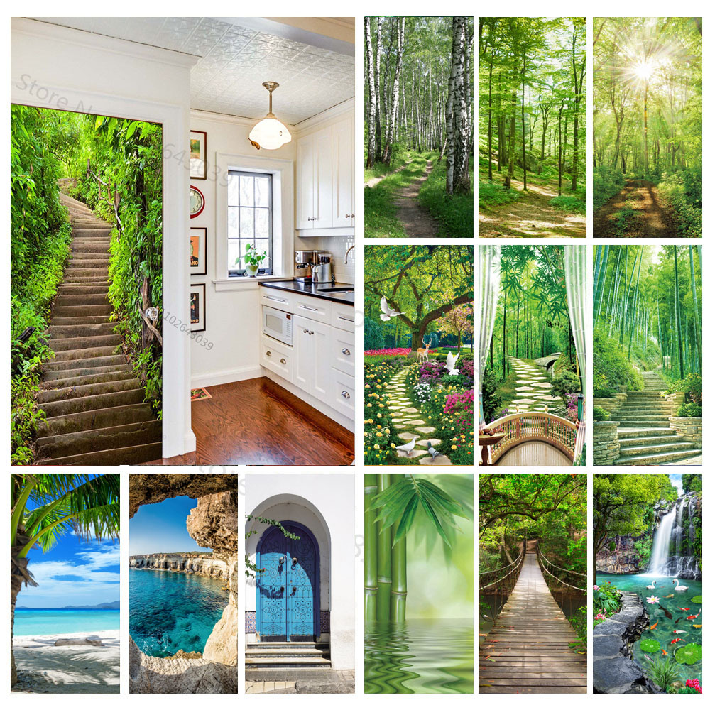 Steps Forest 3D Door Stickers  - Home Decor On Sale 리뷰 및 가격