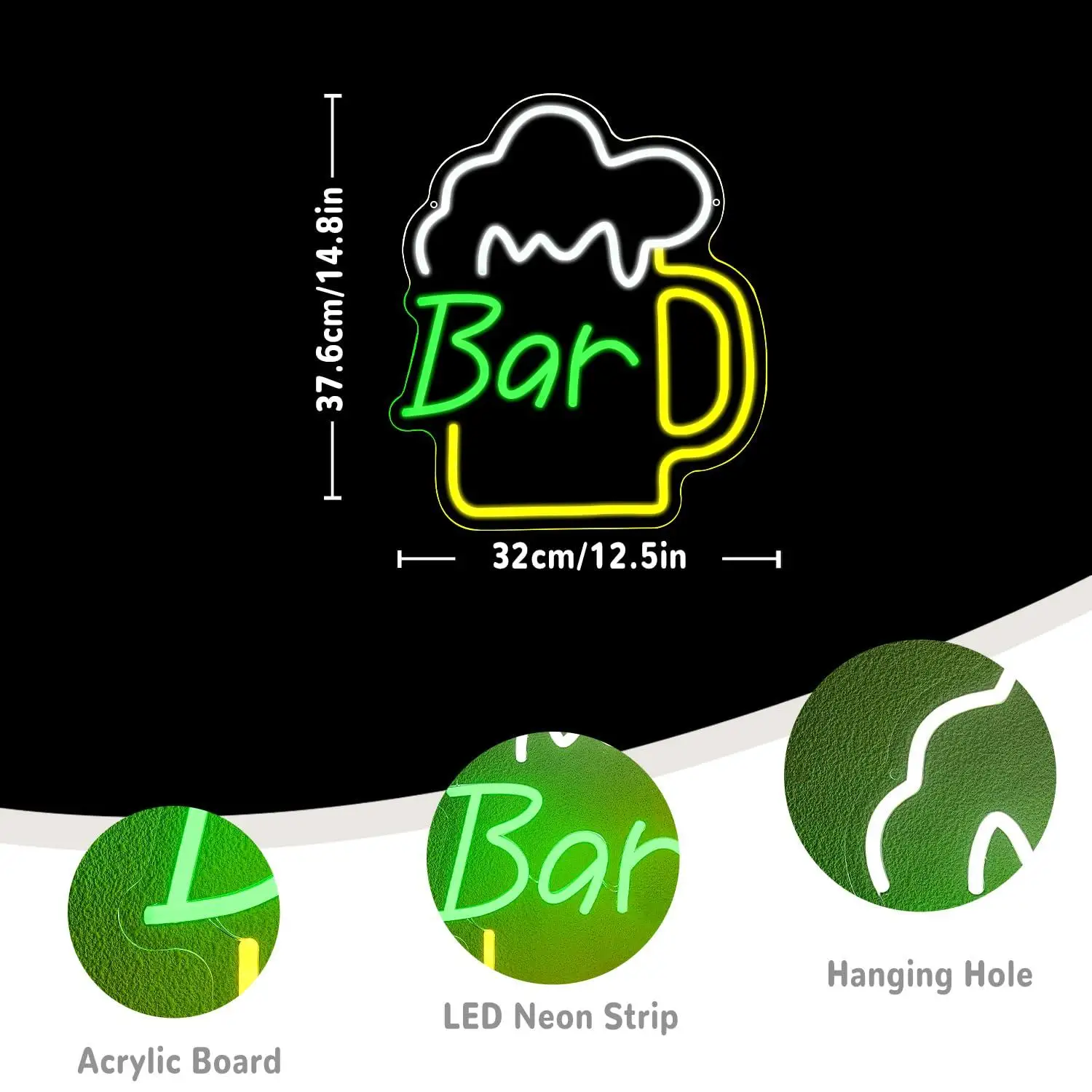 Beer Bar Neon Sign USB Dimmabl - Home Decor Kitchen 리뷰 및 가격