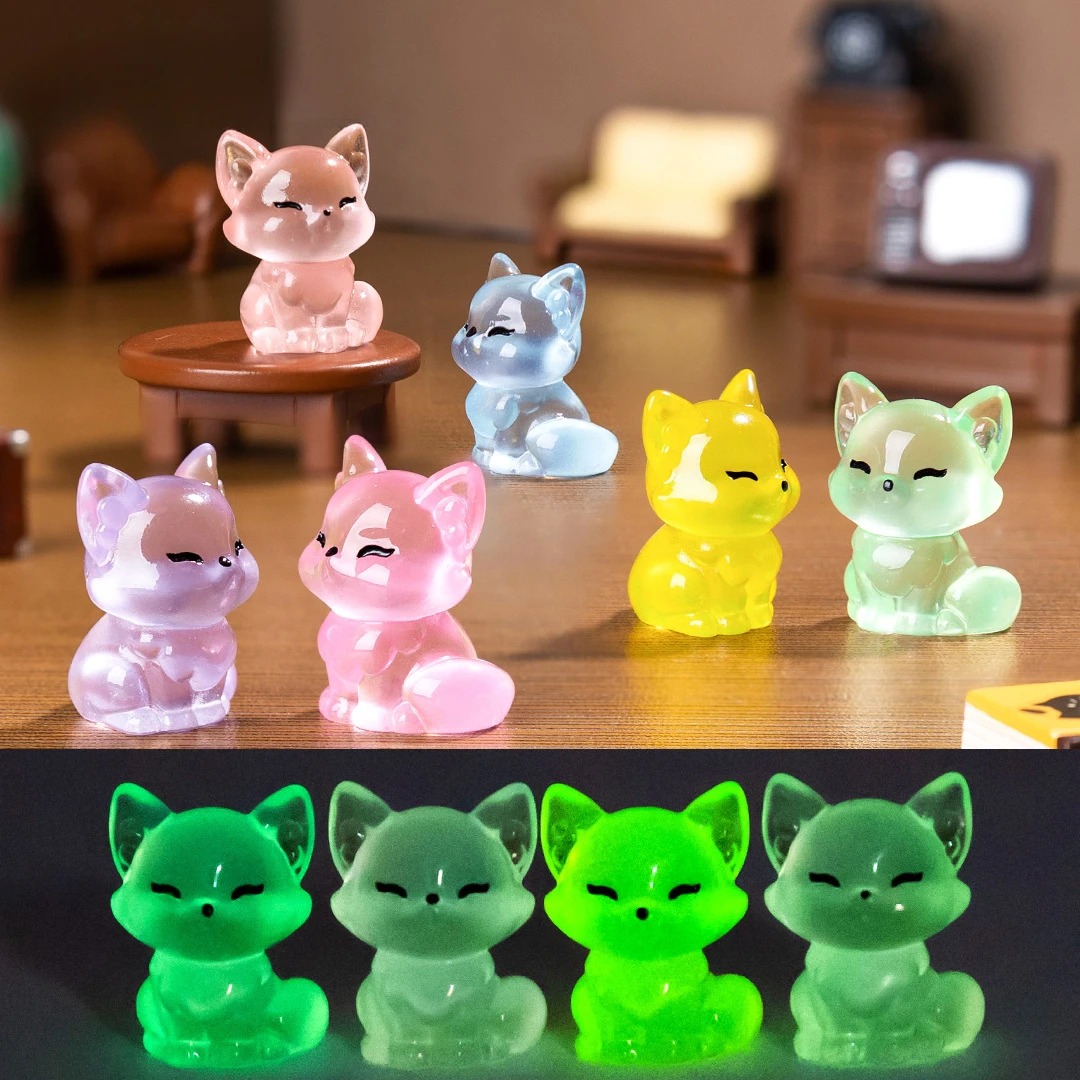 10pcs Luminous Resin Foxes Fig - Home Decor Aesthetic Pinterest 리뷰 및 가격