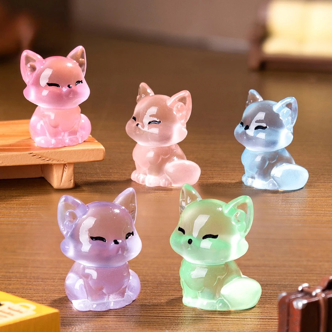 10pcs Luminous Resin Foxes Fig - Home Decor Aesthetic Pinterest 리뷰 및 가격