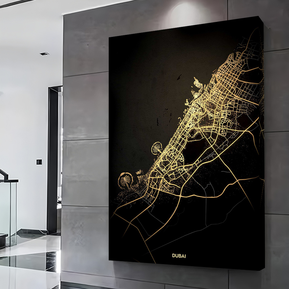Dubai Map Prints Poster Custom - Home Decor Dubai 리뷰 및 가격