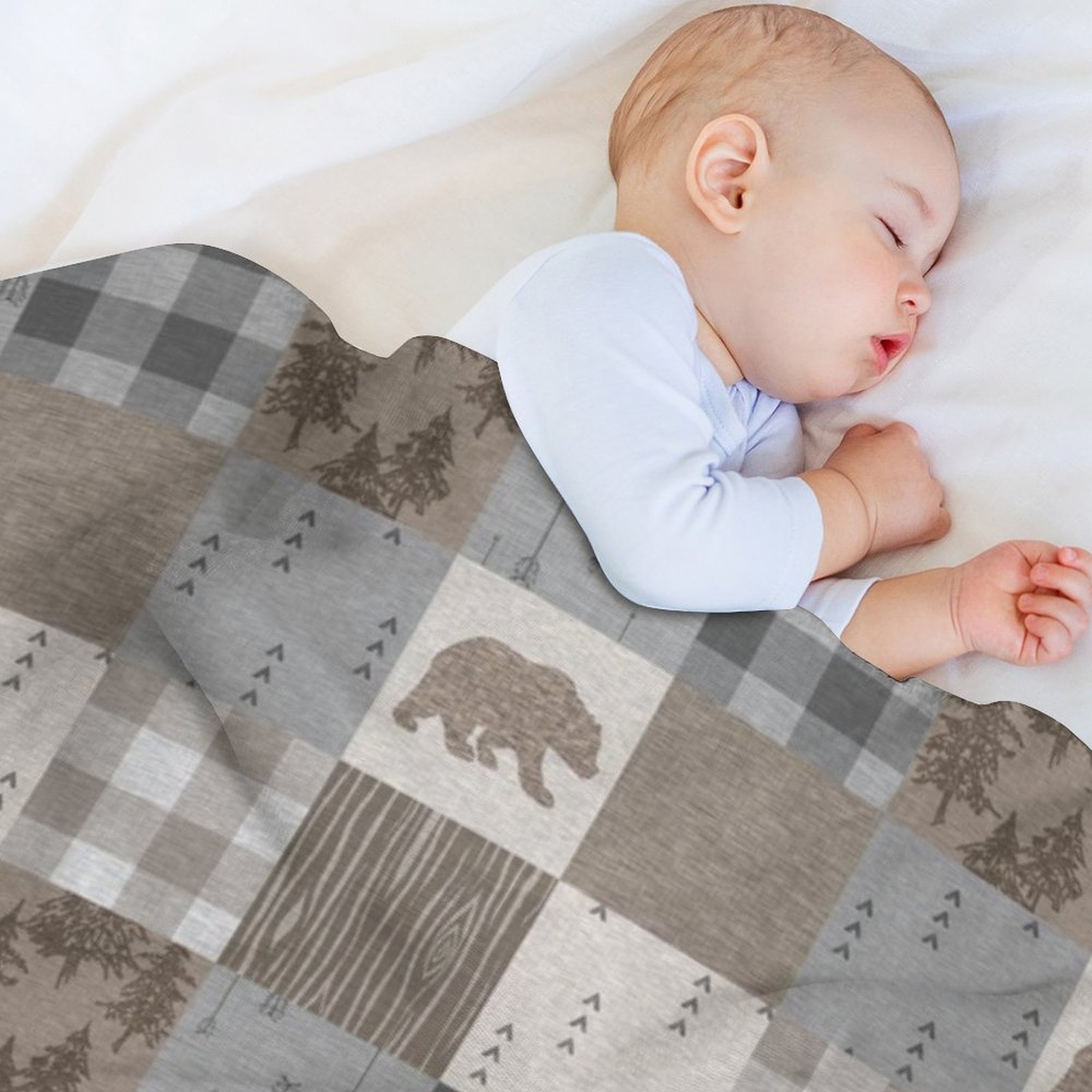 Bear Patchwork - Rustic Neutra - Neutral Throw Blanket 리뷰 및 가격