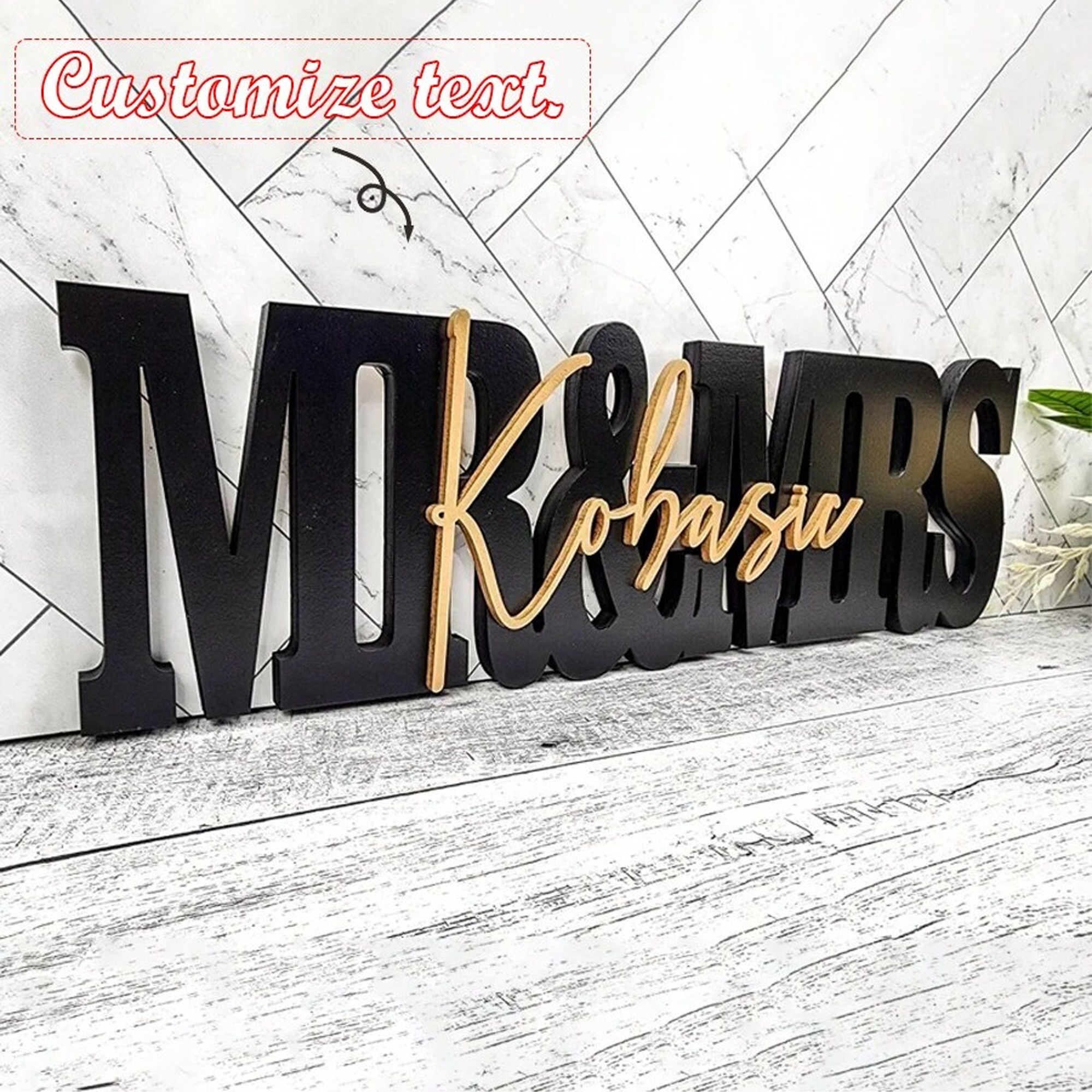 Custom Wedding Gift Logo with  - Wooden Letter Sign 리뷰 및 가격