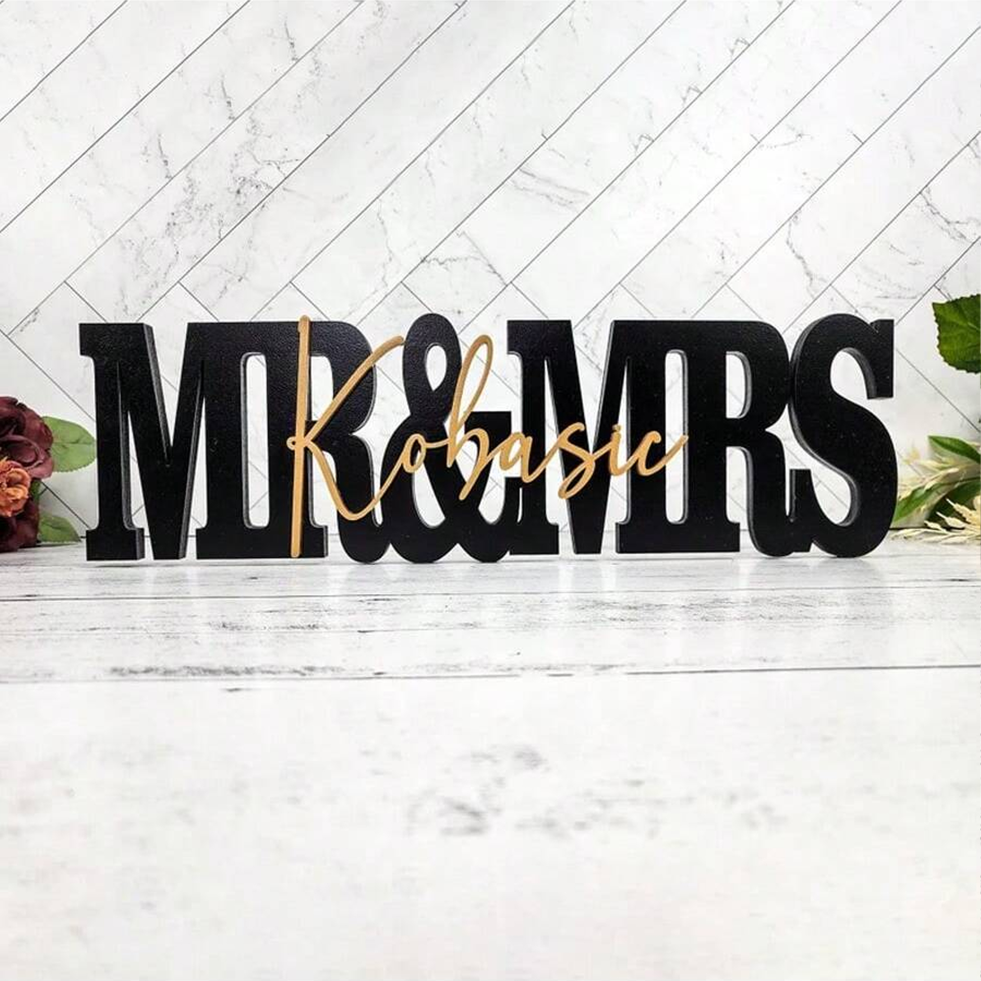 Custom Wedding Gift Logo with  - Wooden Letter Sign 리뷰 및 가격